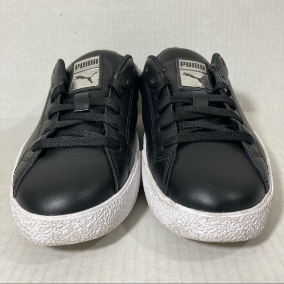 PUMA Love Twist Black White Silver Casual Comfort Retro Leather Sneakers Sz 9 - Picture 2 of 8